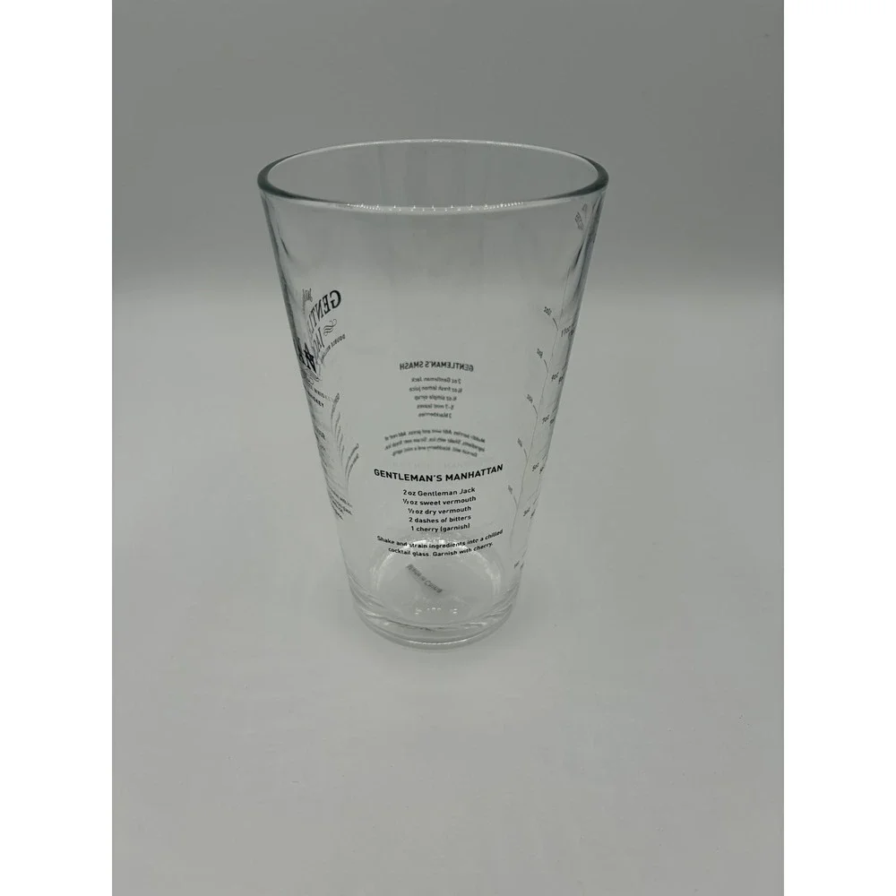 Jack Daniels Gentleman Jack Cocktail Mixing Glass Measurement Recipes Pint Glass - Picture 4 of 4